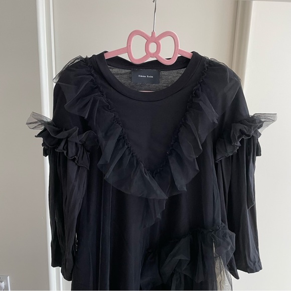 Simone Rocha Black Tulle T-Shirt Dress - Picture 3 of 5